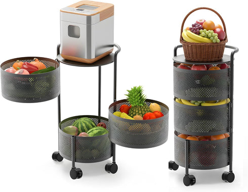 Premium Metal Vegetable & Fruits Basket – Stylish Kitchen Multi Layer Storage Organizer