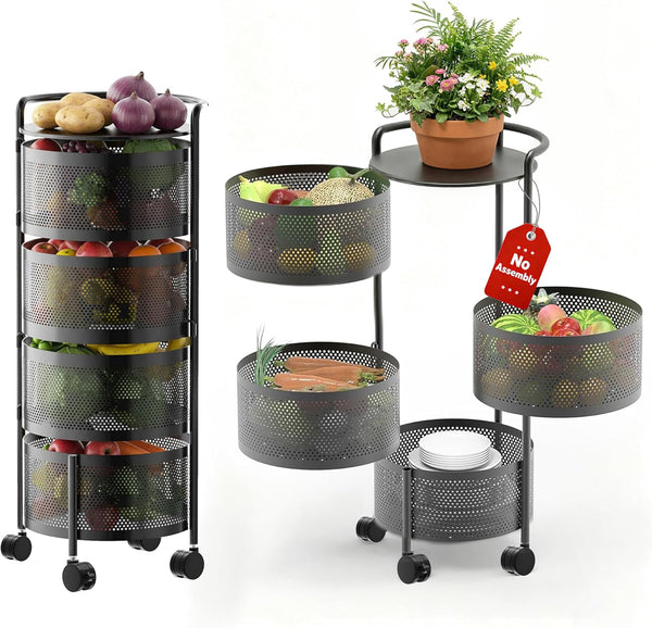 Premium Metal Vegetable & Fruits Basket – Stylish Kitchen Multi Layer Storage Organizer
