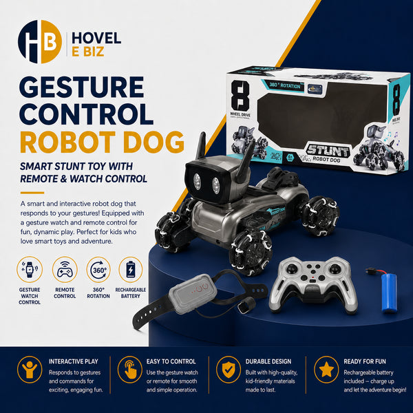 Remote & Watch Control Stunt Spray Robot Dog