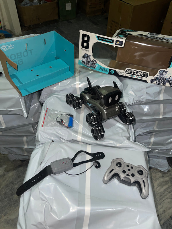 Remote & Watch Control Stunt Spray Robot Dog